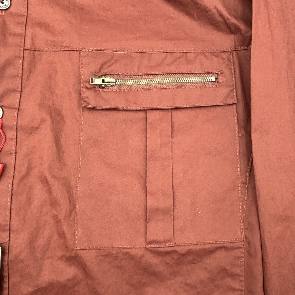 Royal Prestige Mens XL Shirt NWT Brown Cotton Military Streetwear Biker Buckle - Picture 14 of 16